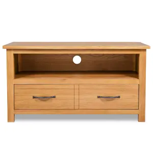 Berkfield TV Cabinet 90x35x48 cm Solid Oak Wood