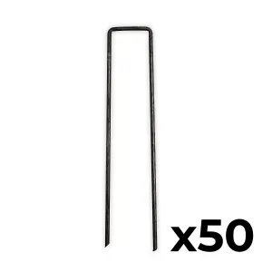 KCT 50 pc U Shape Tent Peg Carbon Steel Garden Camping Stakes