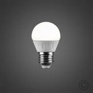 ValueLights Pack of 2 4w LED ES E27 Golfball Energy Saving Long Life Light Bulbs 6500K Cool White