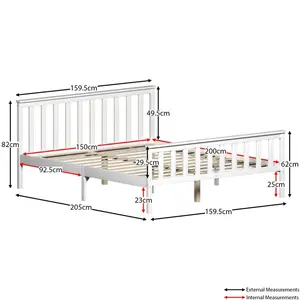 Vida Designs Milan Bed Frame White / Kingsize (5')