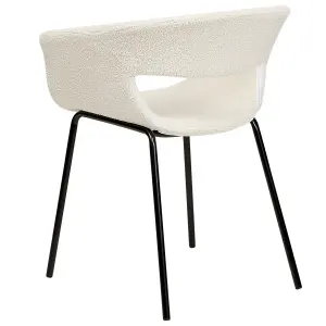 Set of 2 Dining Chairs ELMA Boucle Off-White