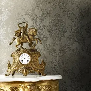 Muriva Gold Damask Metallic effect Embossed Wallpaper