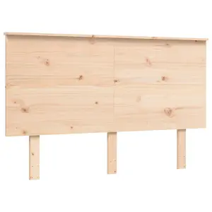 Berkfield Bed Frame with Headboard Small Double Solid Wood