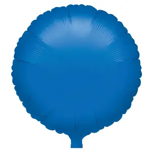 Amscan 18 Inch Plain Circular Foil Balloon Blue (One Size)