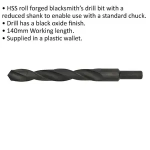 High-Quality 19.5mm HSS Blacksmith Drill Bit with Reduced Shank