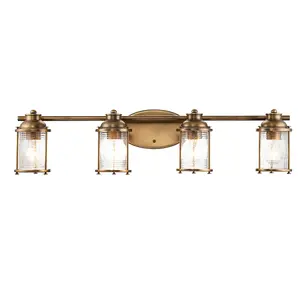 Luminosa Kichler Ashland Bay Wall Lamp Natural Brass, IP44