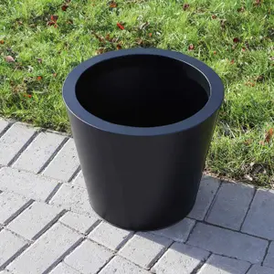 35cm High Galvanised Matte Black Cone Planter