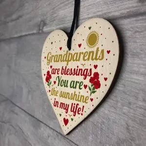 Red Ocean Gifts For Grandparents Wooden Heart Grandma Grandpa Nan Grandad Birthday Christmas