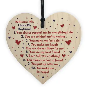 Handmade 10 Reasons Why I Love You Gift For Boyfriend Valentine's Day Anniversary Gift