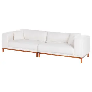 4 Seater Boucle Sofa Off-White VENG