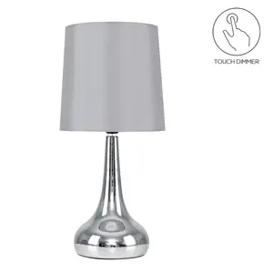 Chasse Metal Table Lamp (Set of 2) Silver Base / Grey Shade / Included