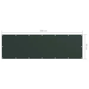 Berkfield Balcony Screen Dark Green 90x300 cm Oxford Fabric