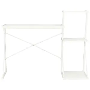 Berkfield Desk with Shelf White 116x50x93 cm