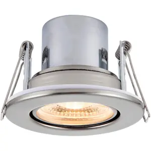 4 PACK Recessed Tiltable Ceiling Downlight - 8.5W Warm White LED Satin Nickel