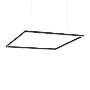 Luminosa Oracle Decorative Square Integrated Pendant Light Black, 3000K, 51W