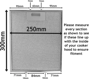 SPARES2GO Cooker Hood Metal Mesh Grease Filter Extractor Vent (300 x 250mm, Pack of 1)