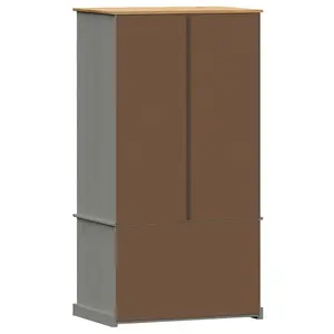 Wardrobe VIGO Grey 90x55x176 cm Solid Wood Pine