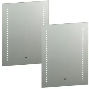 2 PACK IP44 LED Bathroom Mirror 60cm x 50cm Vanity Light Motion Switch & Shaver