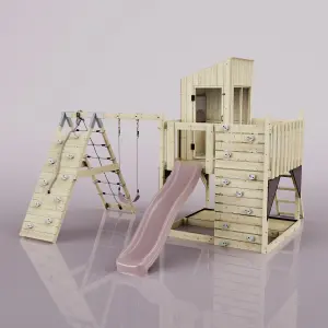 PolarPlay Kids Climbing Tower & Playhouse with Swing and Slide - Climb & Swing Tyra Rose