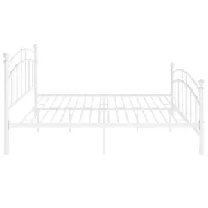 Berkfield Bed Frame White Metal 200x200 cm