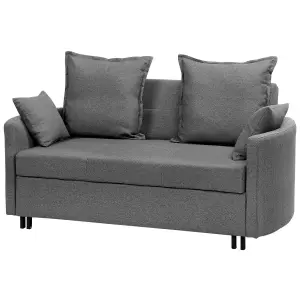 Beliani Scandinavian Sofa Bed HOVIN Grey