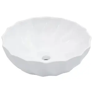 Belfry Bathroom Solihull 460mm L x 4600mm W Ceramic Circular Sink White