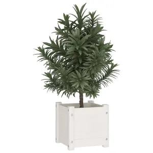 Berkfield Garden Planter White 31x31x31 cm Solid Pinewood