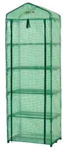 5 Tier Mini Polyethylene Plastic Greenhouse Replacement Cover - 27" W x 19" D x 79" H - Green