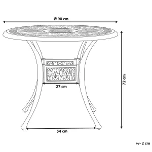 Garden Table Metal White ANCONA