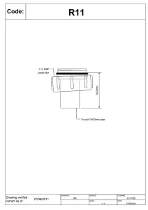 McAlpine R11 Straight Connector 1" loose nut x connection for 19/23mm pipe