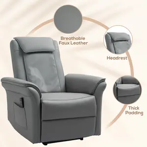 HOMCOM Kneading Massage Recliner Chair Breathable Leather Recliner Armchair