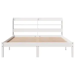 Berkfield Bed Frame without Mattress White 140x200 cm Solid Wood Pine