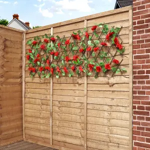 Gardenwize Solar Red Flower 100 LED Trellis