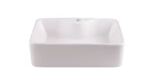 GoodHome Morfa Gloss White Rectangular Counter top Basin (W)48.5cm