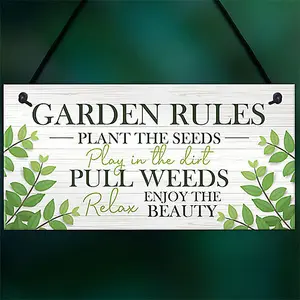 Garden Plaque Gift Summerhouse Decking Shed Sign Home Decor Rules Sign Gift