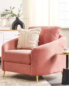 Beliani Traditional Armchair TROSA Fabric Pink