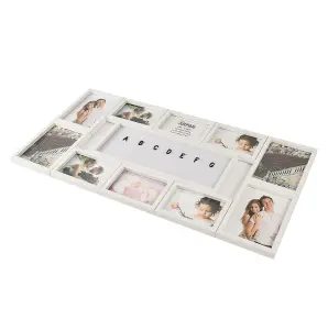 Arpan Multi Aperture Personalised Photo Picture Frame Alphabet or Number Holds 10 Photos (White)