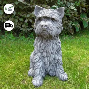 Large Terrier Dog Stone Cast Ornament