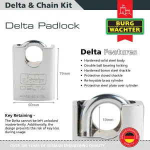 1M HEAVY DUTY CHAIN AND HEAVY DUTY PADLOCK