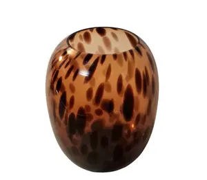 Leopard         Print         Glass         Vase         26cm