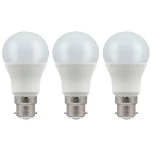 Crompton Lamps LED GLS 8.5W B22 Warm White Opal (60W Eqv) (3 Pack)