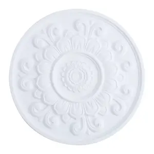 White 85cm Dia Ceiling Rose Ornate Polyurethane Ceiling Medallion