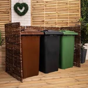 1.16m x 1.83m Triple Garden Patio Willow Wheelie Bin Screen Hideaway