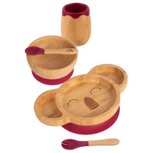 5pc Bamboo Koala Baby Weaning Set - Red