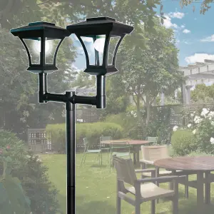 GardenKraft 19510 Twin Head Solar Powered Lamp Post Garden Light