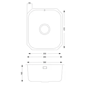 Liquida K1006SS 1.0 Bowl Reversible Undermount Stainless Steel Kitchen Sink