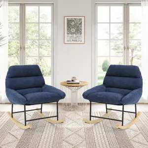 Rocking Chair Nursery, Lamb Wool Removable Glider Rocker, Blue Grey