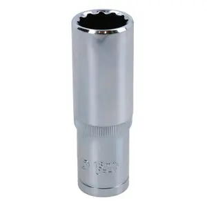 18mm 1/2in Drive Double Deep Long Reach Metric Socket 12 Point Sided Bi-hex