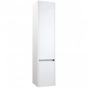 Bathroom Wall Mounted Tall Storage Unit 350mm Wide - White - (Urban) - Brassware Not Included