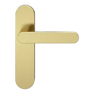 GoodHome Minzh Brushed Brass effect Arch Latch Door handle (L)120mm (D)53mm, Pair